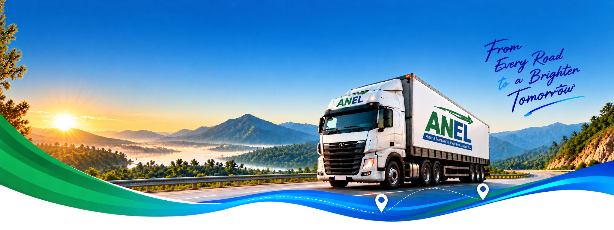 ANEL Logistics truck travelling on an Indian highway
